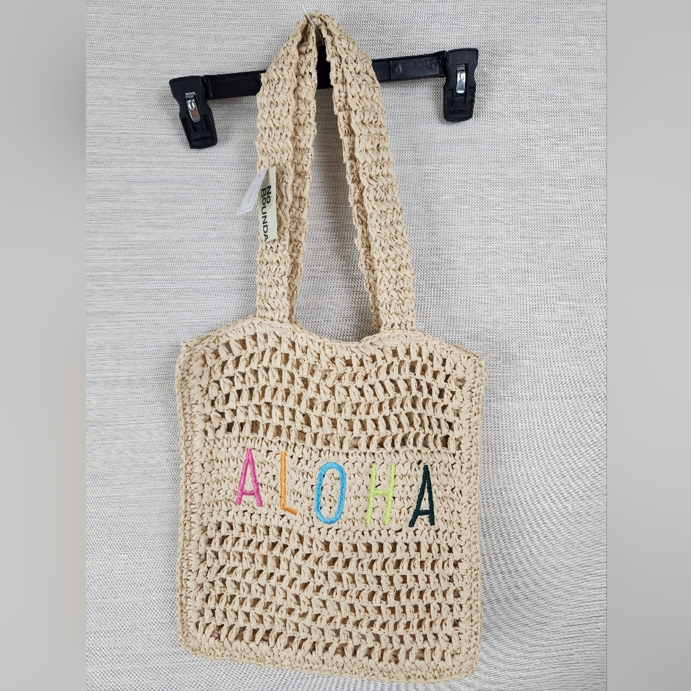 No Boundaries Aloha Women's Festival Straw Tote Bag